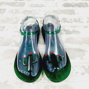 NEW Katy Perry Geli Green Cactus Flat Jelly Slingback Sandals M238